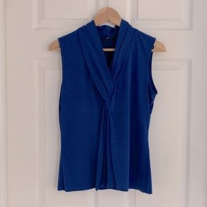 Blue sleeveless blouse